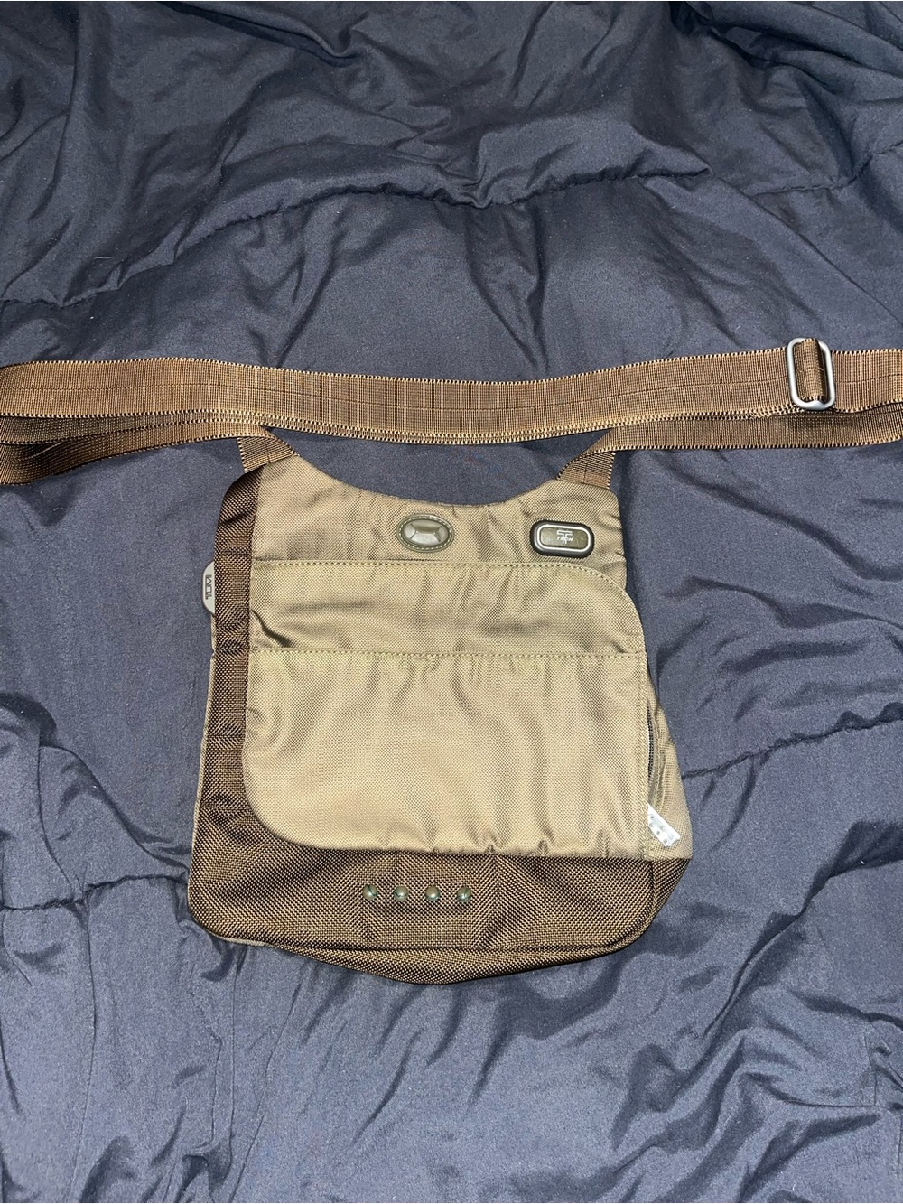 Tumi Brown Tan Crossbody Organizer Bag